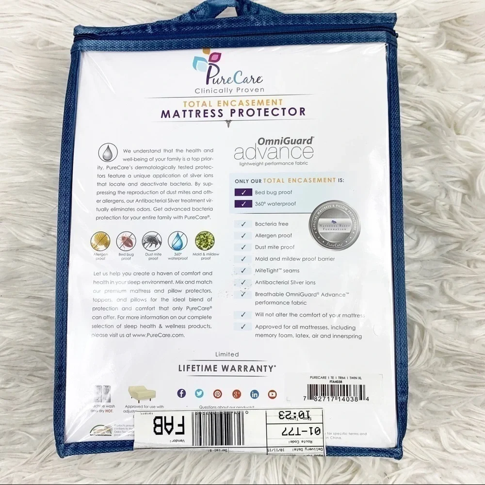 𝅺PURE Care Encasement Mattress Protector Twin XL